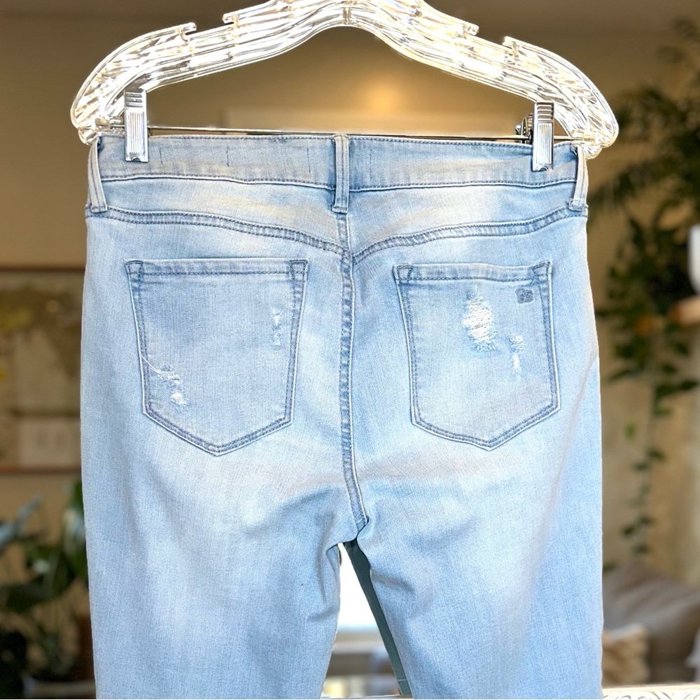 Jessica Simpson Distressed Light Wash Kiss Me Super Skinny Stretch Jeans 29 - Picture 7 of 10